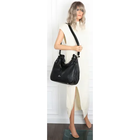 Torebka Damska CHARRO Shopperka Pojemna A4 Modna Torba Worek CH3318 Czarna