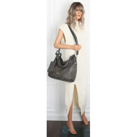 Torebka Damska CHARRO Shopperka Pojemna A4 Modna Torba Worek CH3318 Szara