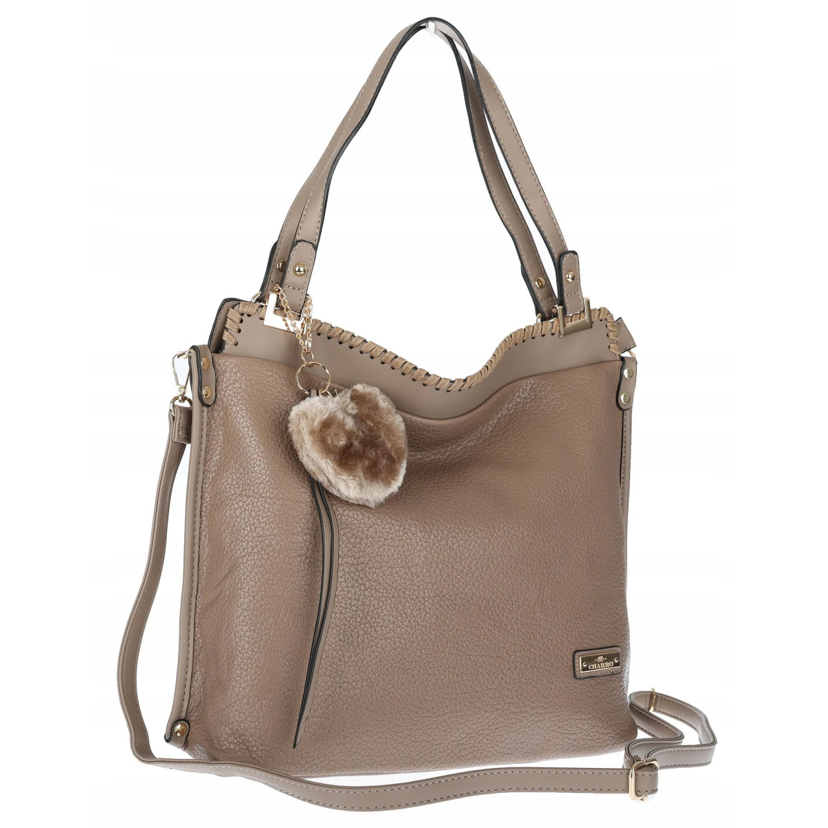 Torebka Damska CHARRO Shopperka Pojemna A4 Modna Torba CH855611 Beżowa