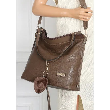 Torebka Damska CHARRO Shopperka Pojemna A4 Modna Torba CH855611 Czekoladowa