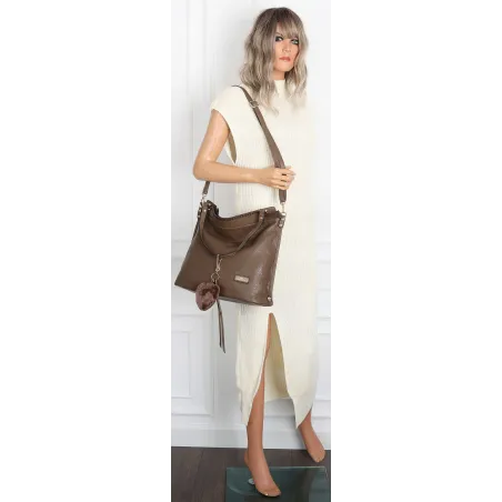 Torebka Damska CHARRO Shopperka Pojemna A4 Modna Torba CH855611 Czekoladowa