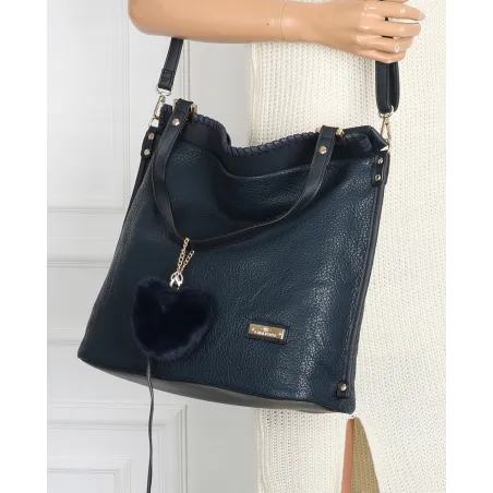 Torebka Damska CHARRO Shopperka Pojemna A4 Modna Torba CH855611 Granatowa