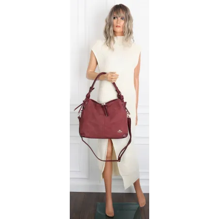 Torebka Damska CHARRO Shopperka Pojemna Duża A4 Modna Torba CH3311 Bordowa