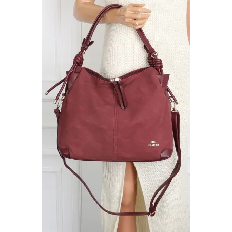 Torebka Damska CHARRO Shopperka Pojemna Duża A4 Modna Torba CH3311 Bordowa