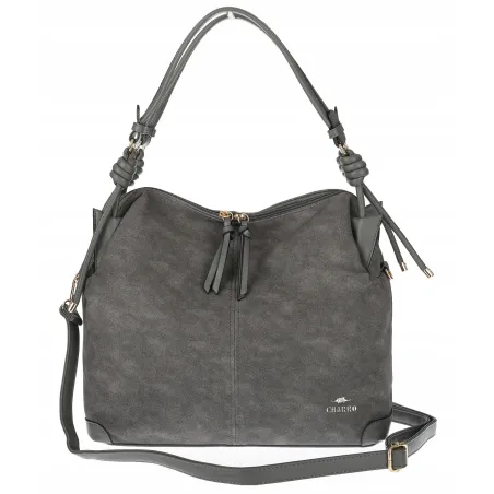 Torebka Damska CHARRO Shopperka Pojemna Duża A4 Modna Torba CH3311 Szara