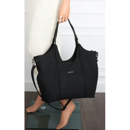 Torebka damska listonoszka worek na ramię duża pojemna torba CH7714 Czarna