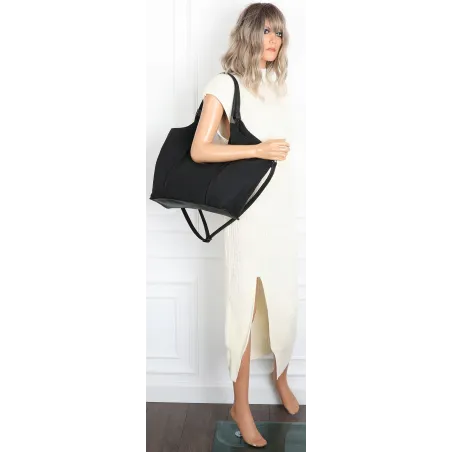 Torebka damska listonoszka worek na ramię duża pojemna torba CH7714 Czarna