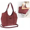 Torebka damska listonoszka worek na ramię duża pojemna torba CH7714 Bordowa