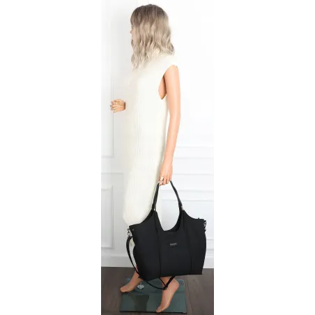 Torebka damska listonoszka worek na ramię duża pojemna torba CH7714 Czarna