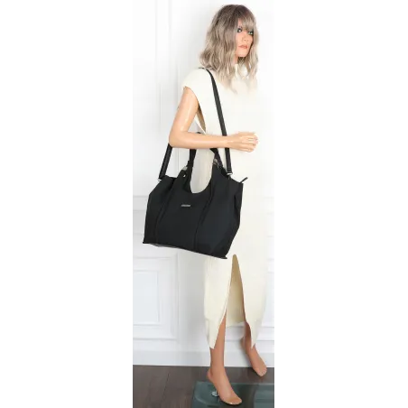 Torebka damska listonoszka worek na ramię duża pojemna torba CH7714 Czarna