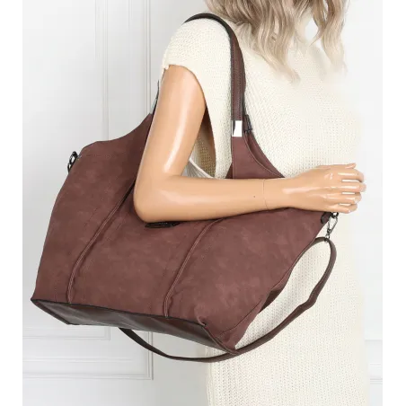 Torebka damska listonoszka worek na ramię duża pojemna CH7714 Czekoladowa