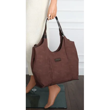 Torebka damska listonoszka worek na ramię duża pojemna CH7714 Czekoladowa