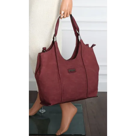Torebka damska listonoszka worek na ramię duża pojemna torba CH7714 Bordowa