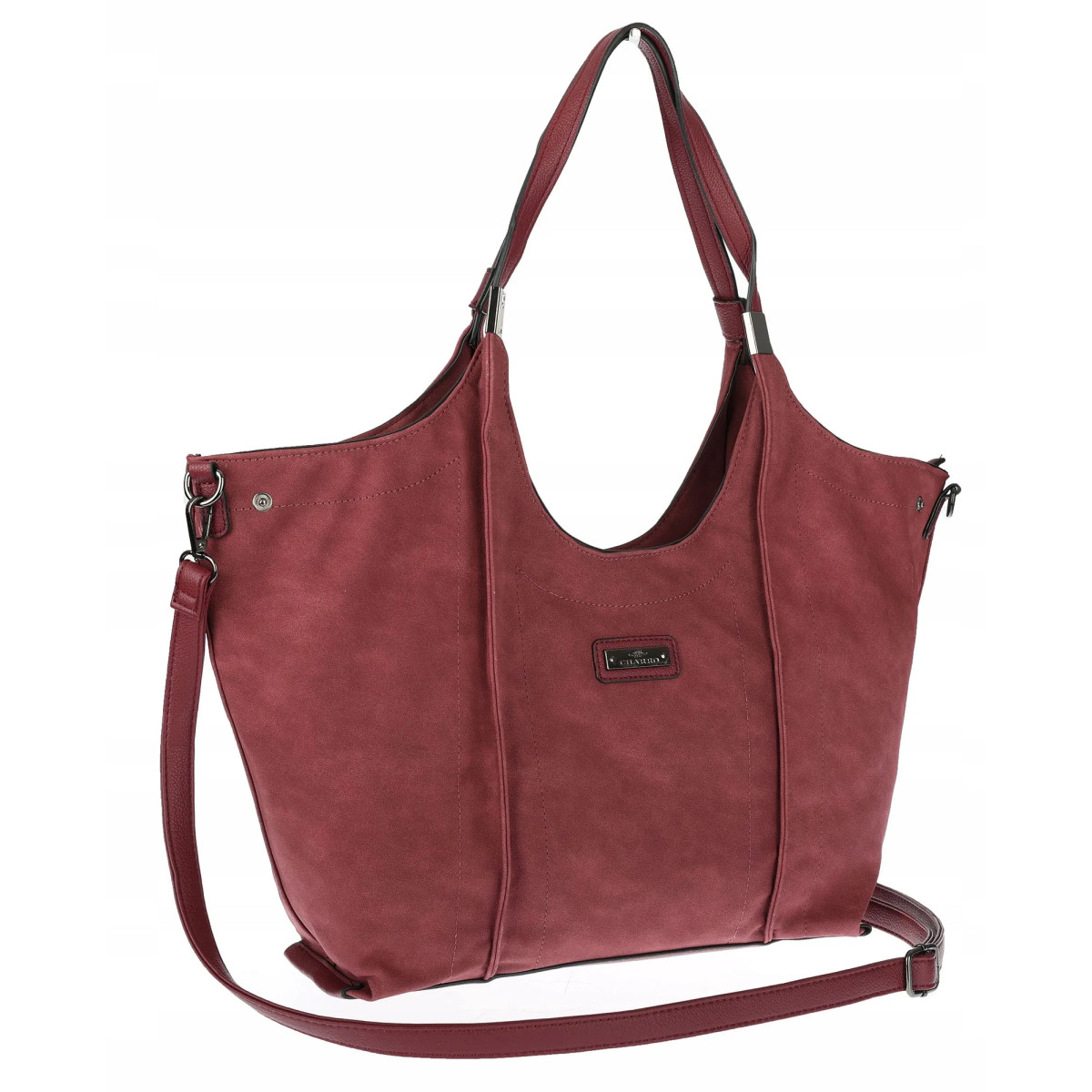 Torebka damska listonoszka worek na ramię duża pojemna torba CH7714 Bordowa