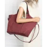 Torebka damska listonoszka worek na ramię duża pojemna torba CH7714 Bordowa