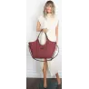 Torebka damska listonoszka worek na ramię duża pojemna torba CH7714 Bordowa