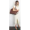 Torebka damska listonoszka worek na ramię duża pojemna CH7714 Czekoladowa