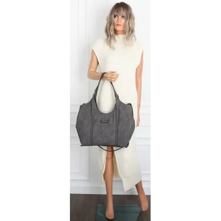 Torebka damska listonoszka worek na ramię duża pojemna torba CH7714 Szara