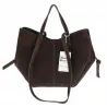 Włoska torebka damska VERA PELLE skórzana zamszowa shopper MB09 Czekoladowa