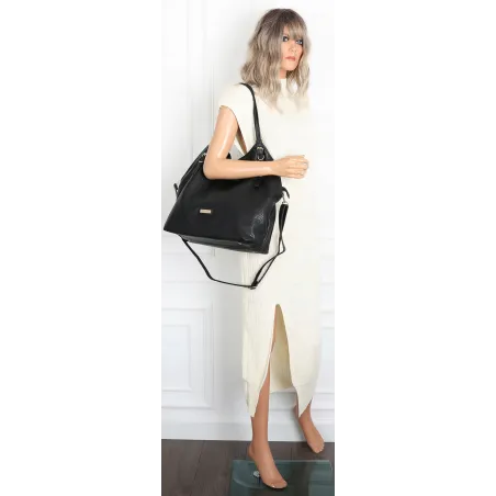 Torebka Damska listonoszka worek na ramię duża pojemna torba CH5526 Czarna