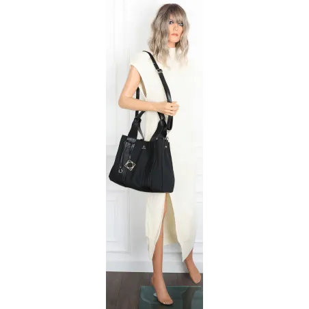 Torebka Damska Shopperka Pojemna Duża A4 Modna Torba kuferek CH339 Czarna