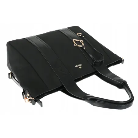 Torebka Damska Shopperka Pojemna Duża A4 Modna Torba kuferek CH339 Czarna