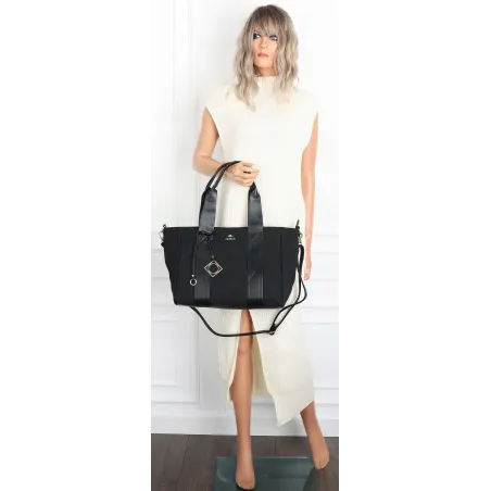 Torebka Damska Shopperka Pojemna Duża A4 Modna Torba kuferek CH339 Czarna