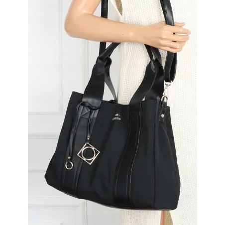 Torebka Damska Shopperka Pojemna Duża A4 Modna Torba kuferek CH339 Czarna