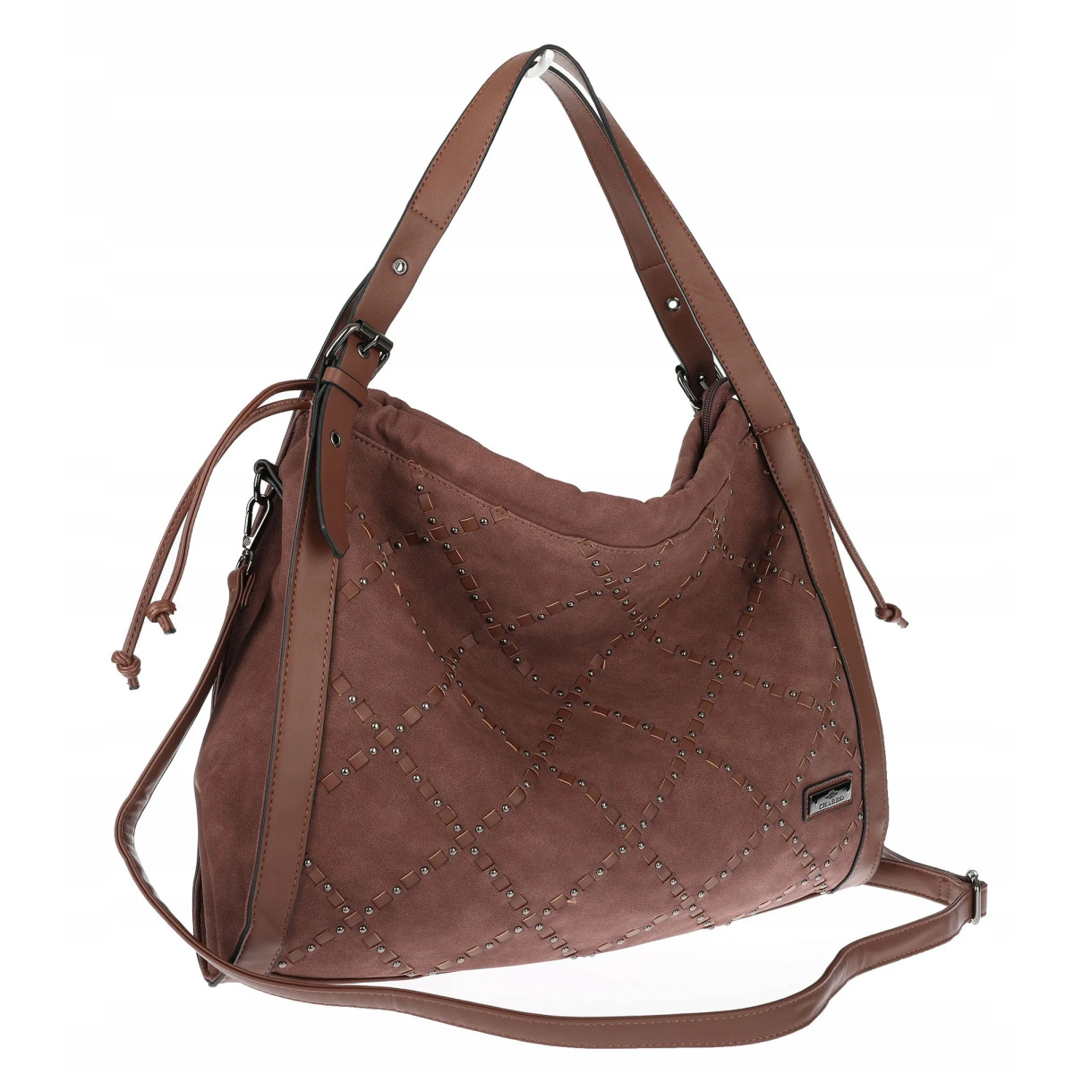 Torebka Damska Listonoszka Shopper Torba na Ramię Worek CH6686 Czekoladowa