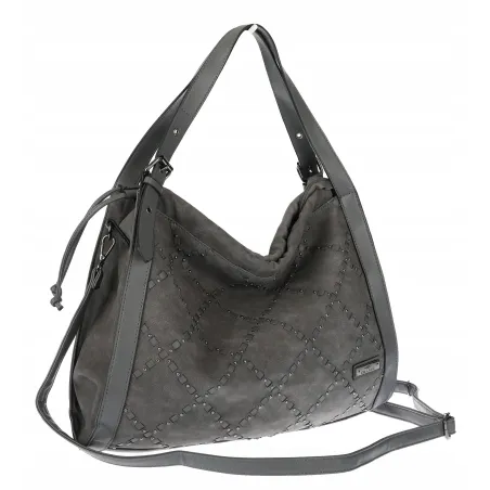 Torebka Damska Listonoszka Shopper Duża Torba na Ramię Worek CH6686 Szara
