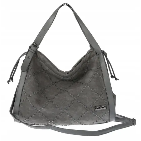 Torebka Damska Listonoszka Shopper Duża Torba na Ramię Worek CH6686 Szara