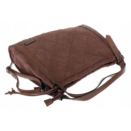 Torebka Damska Listonoszka Shopper Torba na Ramię Worek CH6686 Czekoladowa