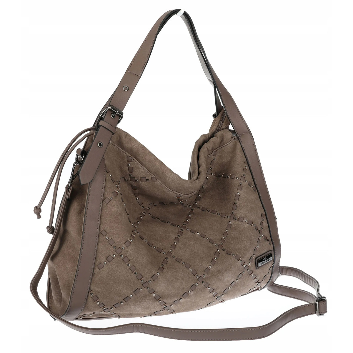 Torebka Damska Listonoszka Shopper Torba na Ramię Worek CH6686 Brązowa