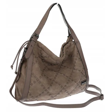 Torebka Damska Listonoszka Shopper Torba na Ramię Worek CH6686 Brązowa