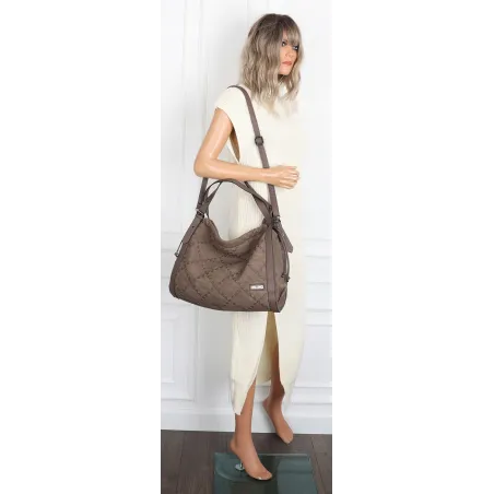 Torebka Damska Listonoszka Shopper Torba na Ramię Worek CH6686 Brązowa