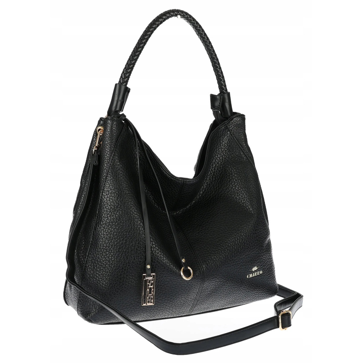 Torebka Damska listonoszka worek na ramię duża pojemna torba CH3324 Czarna