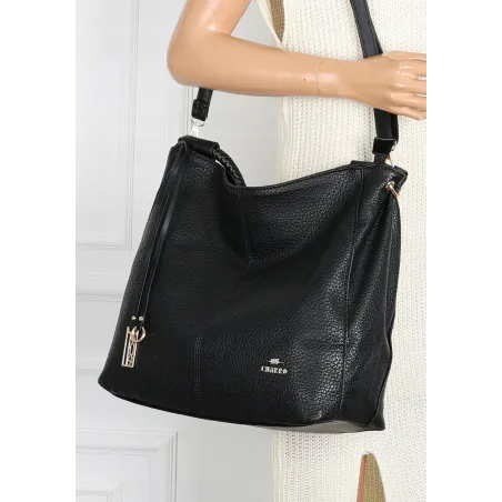 Torebka Damska listonoszka worek na ramię duża pojemna torba CH3324 Czarna
