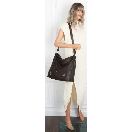 Torebka Damska listonoszka worek na ramię duża pojemna torba CH3324 Czarna