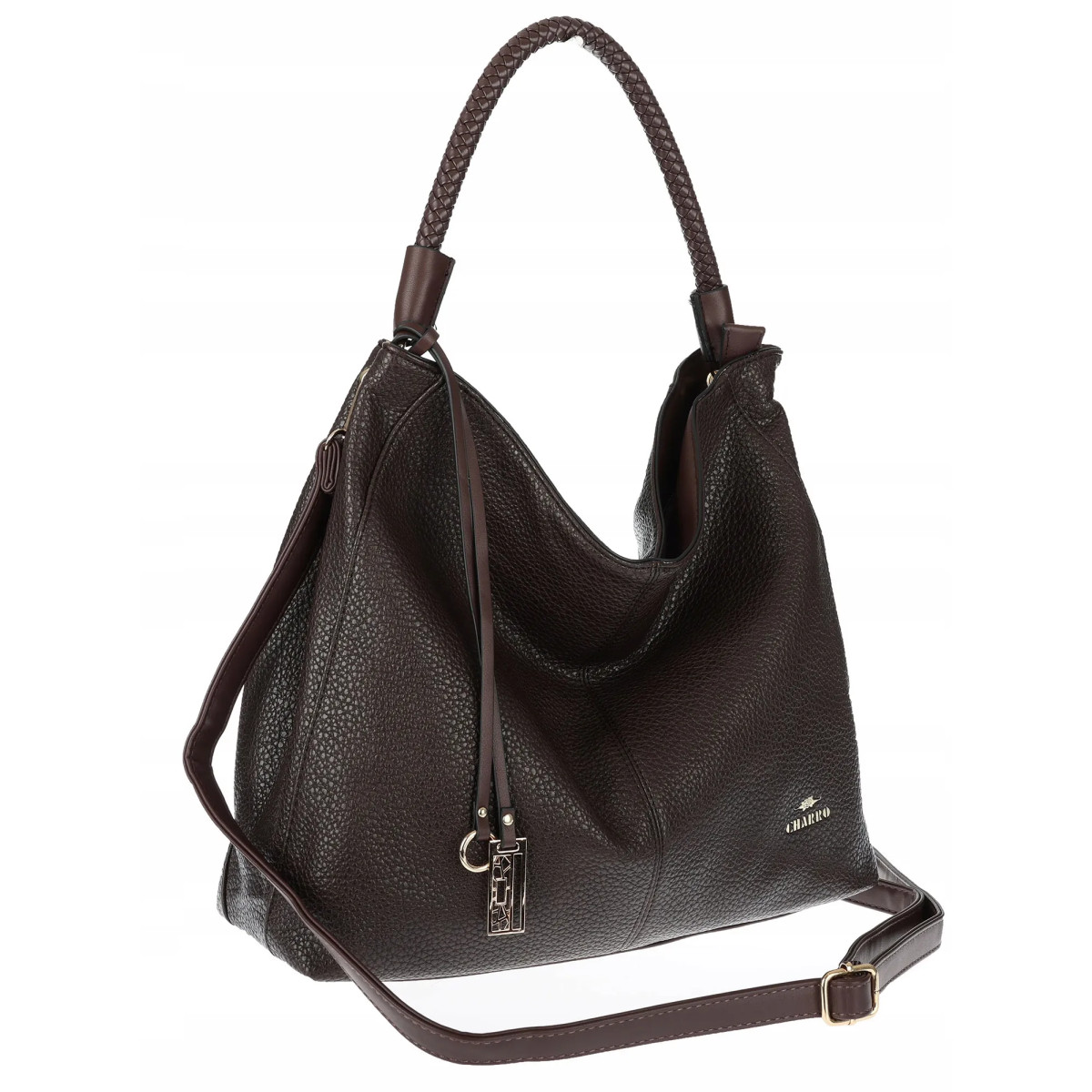 Torebka Damska listonoszka worek na ramię duża pojemna CH3324 Czekoladowa