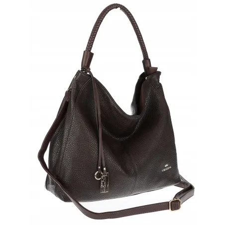 Torebka Damska listonoszka worek na ramię duża pojemna CH3324 Czekoladowa