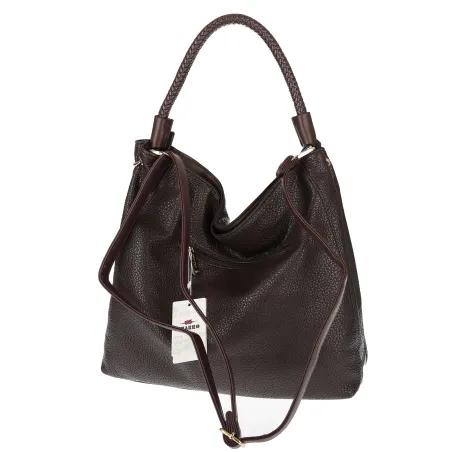 Torebka Damska listonoszka worek na ramię duża pojemna CH3324 Czekoladowa