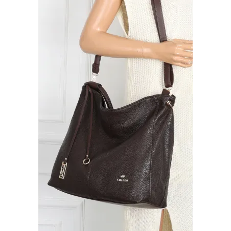 Torebka Damska listonoszka worek na ramię duża pojemna CH3324 Czekoladowa