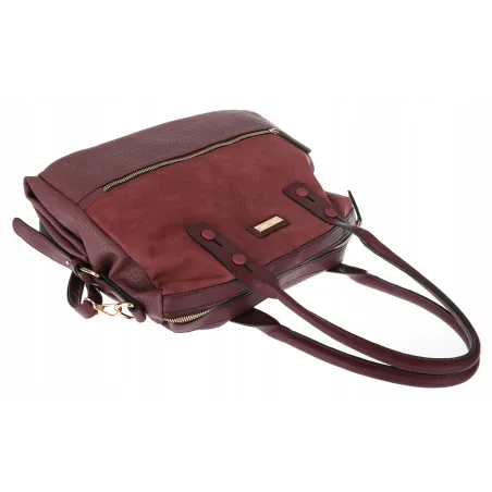 Torebka Damska Shopperka Kuferek Pojemna Duża A4 Modna Torba CH9912 Bordowa