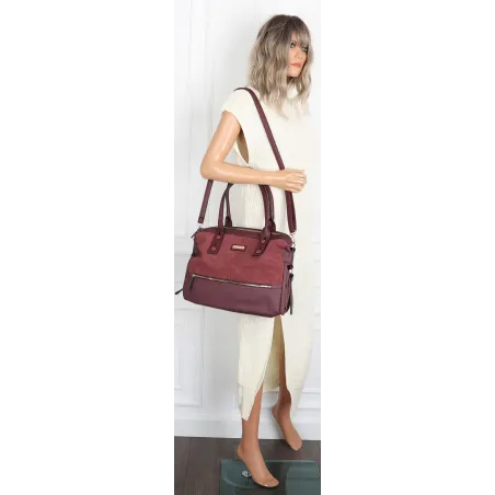 Torebka Damska Shopperka Kuferek Pojemna Duża A4 Modna Torba CH9912 Bordowa