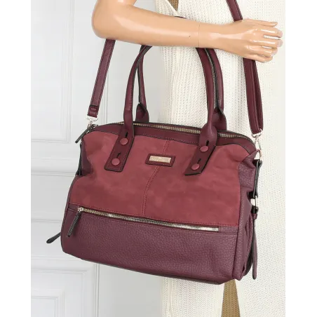 Torebka Damska Shopperka Kuferek Pojemna Duża A4 Modna Torba CH9912 Bordowa