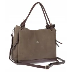 Torebka Damska Shopperka Worek Pojemna A4 Modna Torba CH3312 Czekoladowa