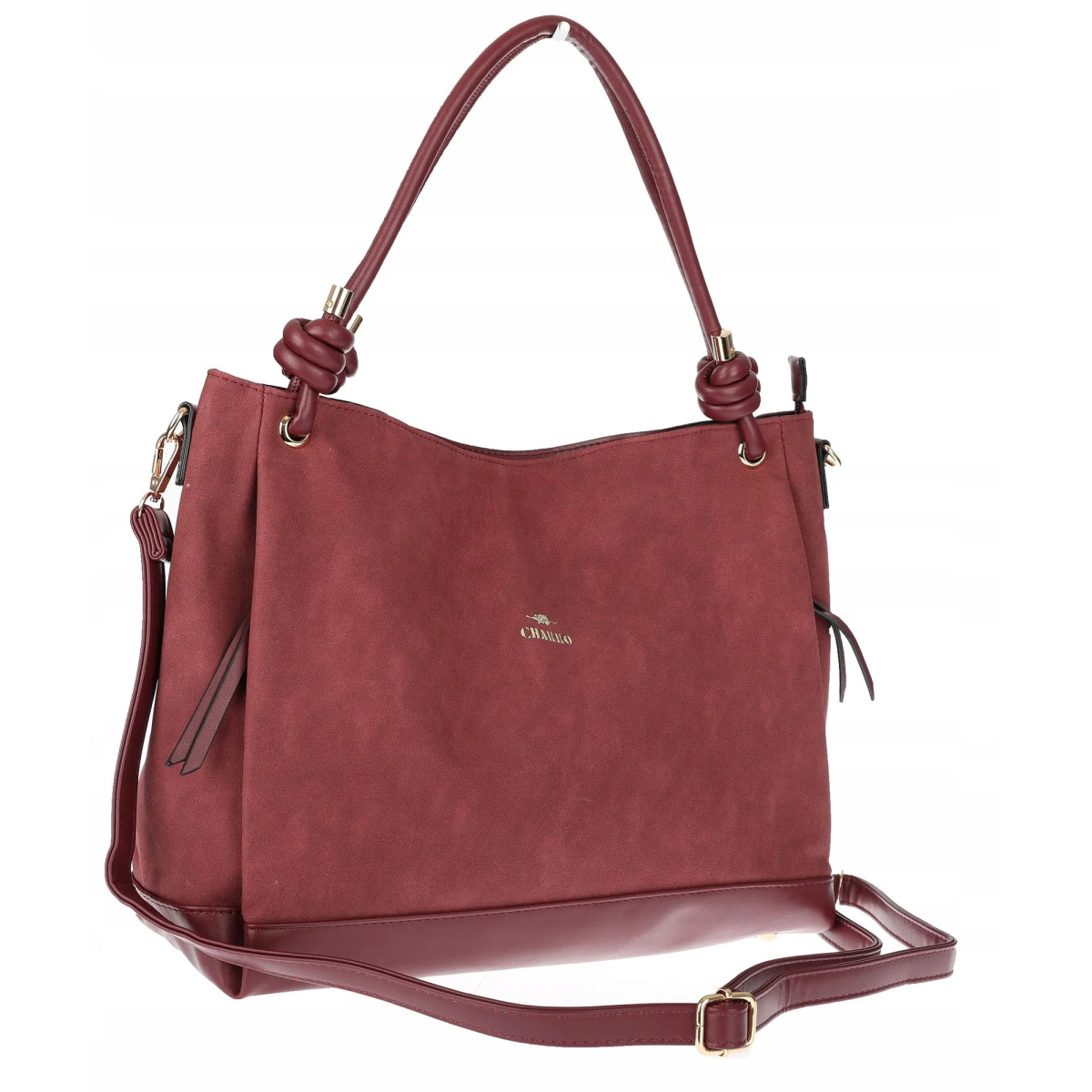 Torebka Damska Shopperka Worek Pojemna Duża A4 Modna Torba CH3312 Bordowa