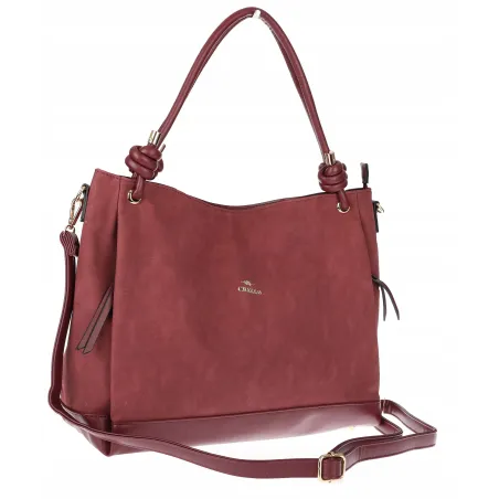 Torebka Damska Shopperka Worek Pojemna Duża A4 Modna Torba CH3312 Bordowa