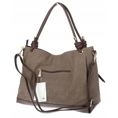 Torebka Damska Shopperka Worek Pojemna A4 Modna Torba CH3312 Czekoladowa