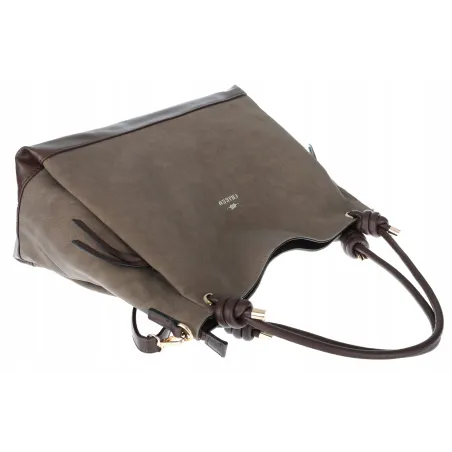 Torebka Damska Shopperka Worek Pojemna A4 Modna Torba CH3312 Czekoladowa